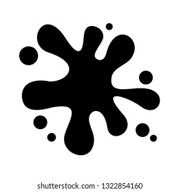 illustration of splashes of black paint. ink stain isolated with a white background