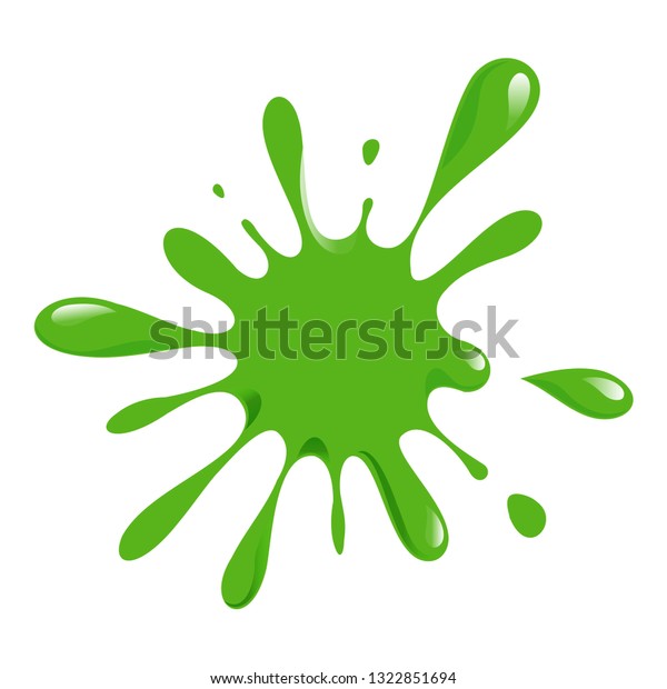 Illustration Splashes Green Paint Ink Stain Stock Vector (Royalty Free ...