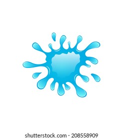 Illustration splashing water isolated on white background - vector