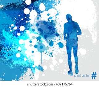 illustration of splashy runner silhouette