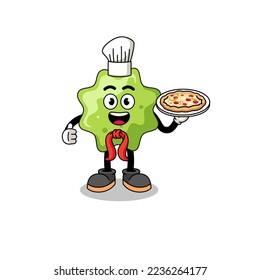 Illustration of splat as an italian chef , character design
