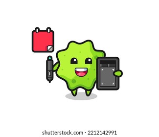 Illustration of splat mascot as a graphic designer , cute design