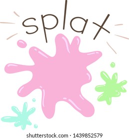 Illustration of Splat Sound and Paint Splats. Learning Onomatopoeia