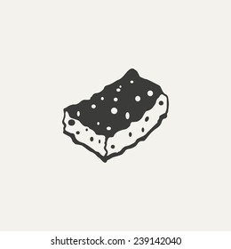 illustration of sponge. Black and white style