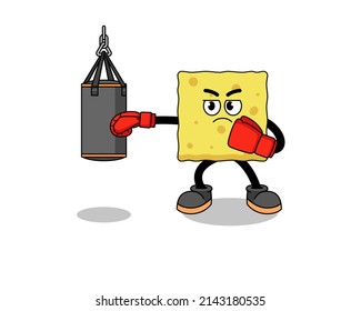 Illustration of sponge boxer , character design