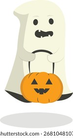 Ilustración del fantasma de Halloween. Carácter de Vector
