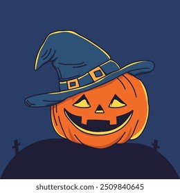 Illustration of Spooky Halloween Pumpkin Halloween vector design perfect for invitations posters