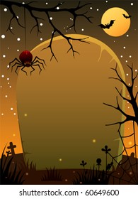 An illustration of a spooky Halloween tombstone with a space for your text.