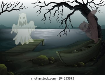 Illustration of a spooky place