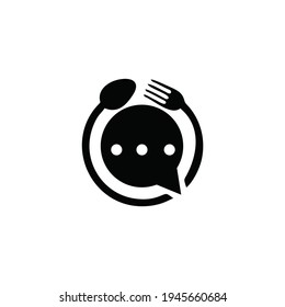 illustration spoon and fork food logo or icon. EPS 10