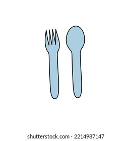 An illustration of a spoon and a fork isolated