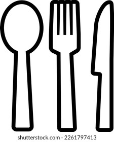 illustration of spoon, fork and knife cutlery