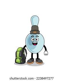 Illustration of spoon mascot as a hiker , character design