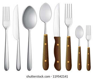 illustration of a spoon set on a white background