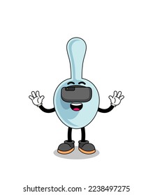 Illustration des Löffels mit vr Headset , Zeichendesign