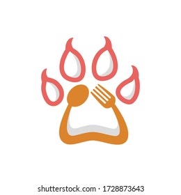 illustration of spoons, forks and claws for branding logo pets