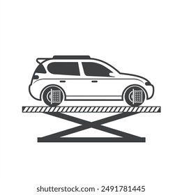 illustration of spooring car, vector art.