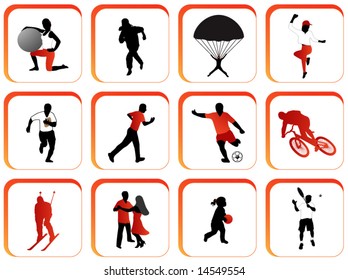 Illustration of sport buttons