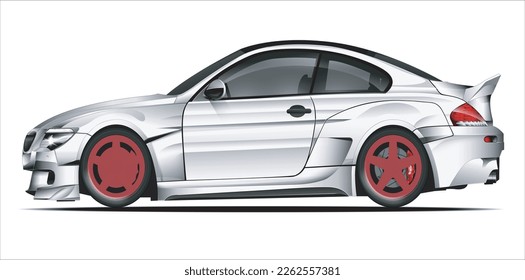 Illustration of sport car. All illustrations are easy to use,editable and layered. Vector detailed muscle car isolated on white background