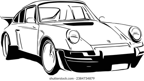 Illustration of sport car . Easy to use, editable and layered. Vector detailed  car isolated on white background, sketch automobile