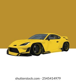 Ilustração Esporte Carros Vetor Amarelo