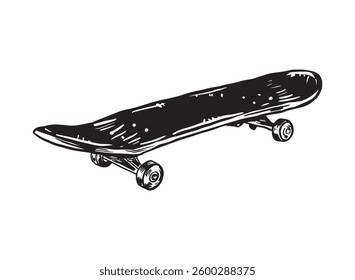 Illustration of an Sport Equipment Skateboard Handdrawn