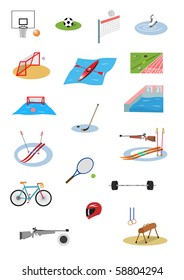 Illustration of sport icon set