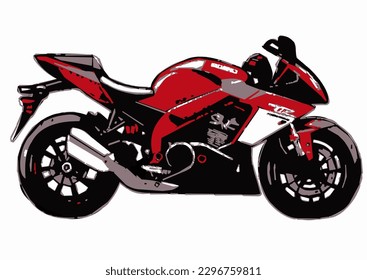 Illustration of a sport motorbike on a white background 