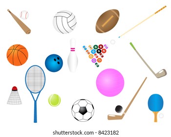 Illustration of sport requisites