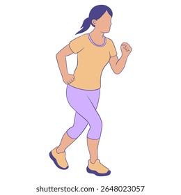 Illustration Sport Running Women Character Cartoon
