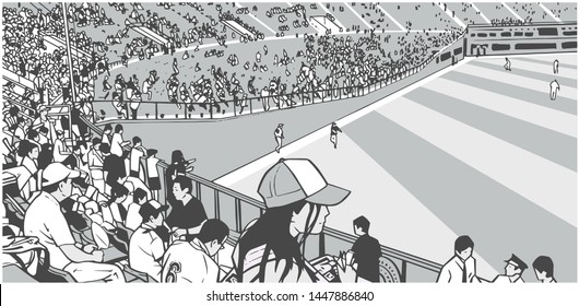 Illustration of sport stadium arena crowd at event competition match game