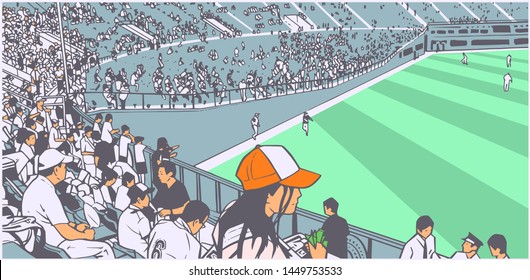Illustration of sport stadium arena crowd at event competition match game