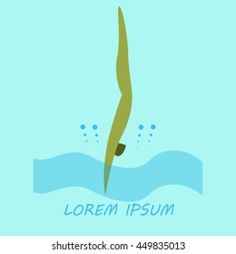 Illustration of sport, swimming. Easy vector drawing in editing for the poster, a banner, a greeting card. Vector sports series.
