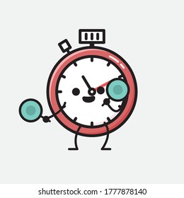 Ilustración del carácter vectorial del temporizador deportivo