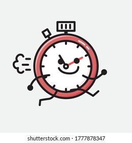 Ilustración del carácter vectorial del temporizador deportivo