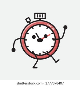 Ilustración del carácter vectorial del temporizador deportivo