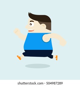 illustration of Sportman running. Vector illustration flat style. 
