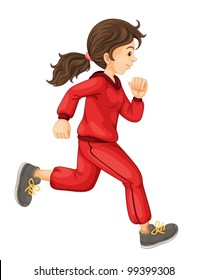 Illustration of a sports girl on white