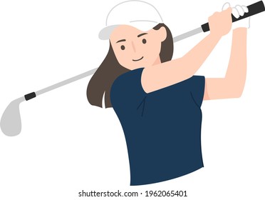 ゴルフ 女性 スイング のイラスト素材 画像 ベクター画像 Shutterstock