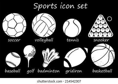 Illustration of the sports icon on a black background