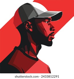 Ilustración de la persona deportiva que lleva la gorra