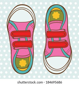 Illustration of sports shoes for a girl