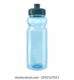 Illustration of Sports Water Bottle Representing Fitness Industry Isolated on White Background. Hydration Bottle for Exercise, Gym Water Bottle for Active Lifestyle