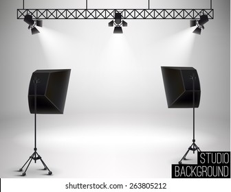 Illustration of Spot light studio background