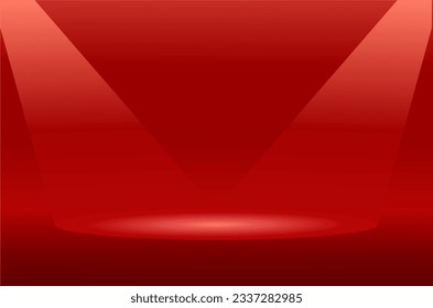 Illustration des Scheinwerfers auf rotem Hintergrund
