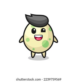 illustration of an spotted egg character with awkward poses , cute style design for t shirt, sticker, logo element