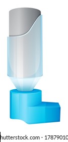 Ilustración de una botella de aerosol sobre un fondo blanco