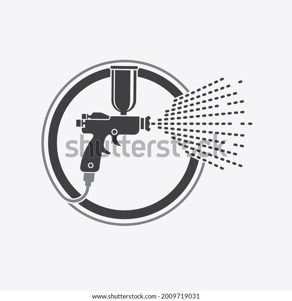 illustration of\
spray paint gun, spray paint gun\
icon.