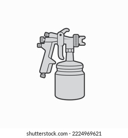 illustration of spray paint gun, vector art.