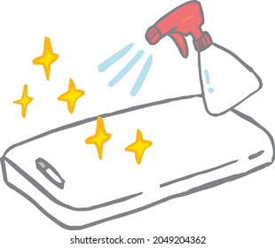 Illustration of spraying cutting boards